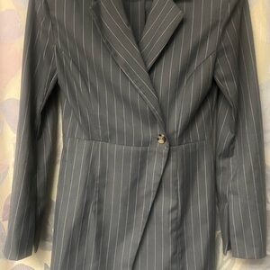 Divided Gray Pinstripe Blazer